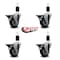 Service Caster 3.5'' Thermoplastic Rubber Swivel 1-1/2'' Expanding Stem Caster Set with Brake, 4PK SCC-EX20S3514-TPRB-PLB-112-4 - alternate 2